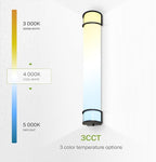 ASD LED 36" Vanity Flush Mount Light Fixture, Linear Bathroom Lighting Bar | 3CCT, Dimmable, Energy Star, ETL Listed | 30W 2650LM 3000-5000K 120V | Long Bath Wall Sconce Over Mirror | Black, 2 Pack