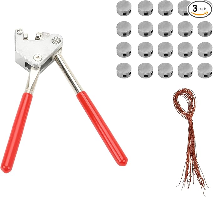 20PCS 10x6mm Round Lead Seals Security Meter Seals with 20PCS Copper Wires and 1PC Sealing Plier
