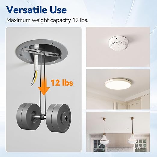 4" Old Work Ceiling Box, 18 CU. in. Round Electrical Box, PVC, UL Listed, 24 Pack