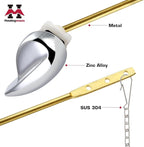 Houtingmaan Toilet Handle Replacement Kit,Toilet Handle Lever for Most Front Mount Toilets, Universal Brass Toliet Flush Handle Lever with Stainless Steel Flapper Chain,Chrome