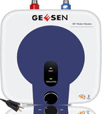 2.5 Gallon Mini Hot Water Heater 1500W, Small Under Sink Counter RV TR Endless Trailer Kitchen Compact Point-of-Use, 16” Long 1/2”FIP Stainless Steel Water Hoses 9L