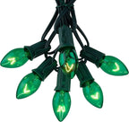 50-Pack C7 Replacement Christmas Light Bulbs, C7/E12 Commercial Grade Vintage Incandescent Light Bulbs for Outdoor Indoor Christmas String Lights, Holiday Parties, Yard Decorations, 5 Watt, Green