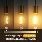 VOLIVO 12 Pack A19 Vintage LED Edison Bulbs, Dimmable, 60W Equivalent, High Brightness 2700K Warm White, 7W E26 Standard Base, CRI80+, 800 Lumens, Clear Glass Filament Bulb for Home, Farmhouse