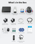 《5MP Super HD & 80ft IR Night Vision》Wired Security Camera System Outdoor, 5MP CCTV Cameras Systems with AI Human Detection, Home Video Surveillance DVR Kits