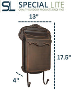 Special Lite Victoria Vertical Wall Mount Mailbox - Copper Aluminum Mailbox for Wall Mount - SVV-1013-CP
