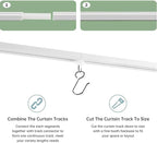 Self Adhesive Curtain Track Ceiling Or Wall No Drill Rod, Adhesive Curtain Rod For Windows Cabinet Closet Bathroom Shower (128 Inch)