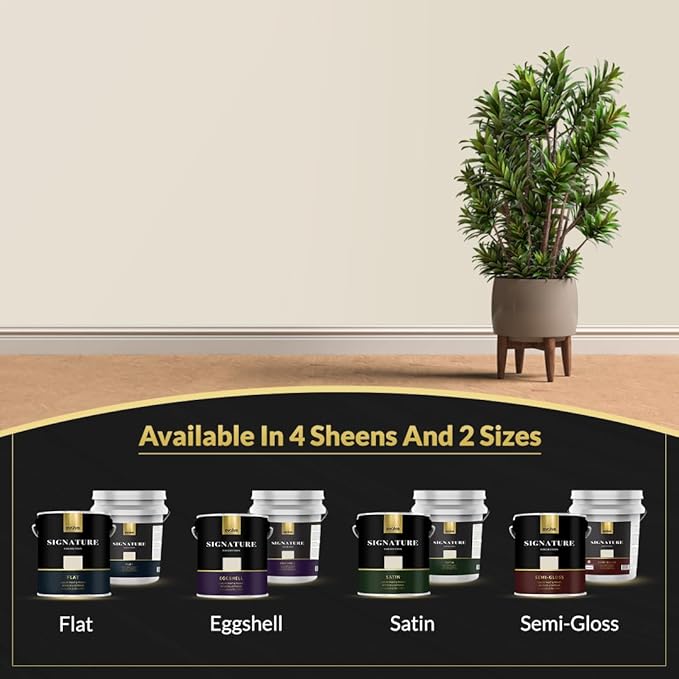 EVOLVE Signature Paint & Primer: Luxury Paint & Primer for Indoor & Outdoor Surfaces, Minimal Odor, Satin Sheen (Canvas White, 5 Gallon)