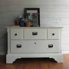 Dixie Belle Paint Company Chalk Finish Furniture Paint - Buttercream (8oz) - Matte Creamy White Chic Chalk Mineral DIY Furniture Paint