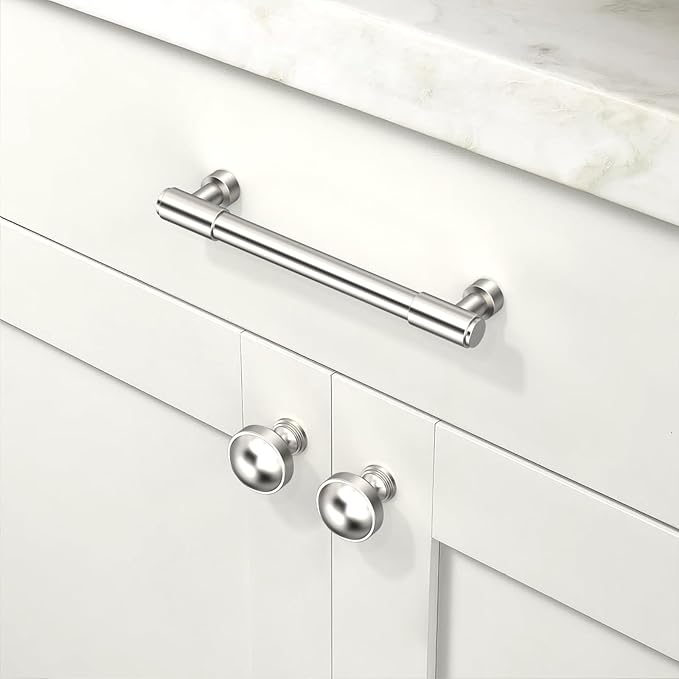 10 Pack Brushed Satin Nickel Cabinet Pulls 5 Inch(128mm) Kitchen Cabinet Handles Cabinet Hardware for Drawer Pulls