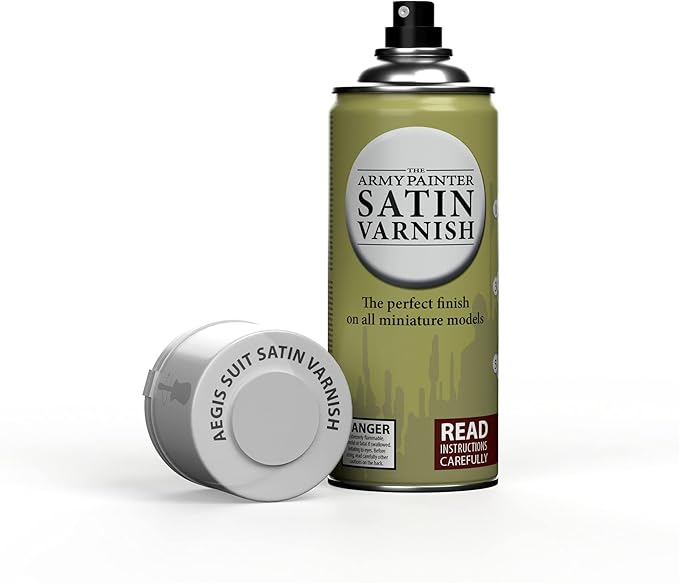 The Army Painter Satin Varnish, Spray Paint Varnish for Miniature Protection, Tabletop Roleplaying, Boardgames, and Wargames Miniature Modelling, 400ml