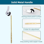 Hygie Rinse 2PCS Universal Metal Toilet Handle Replacement Kit Front Mount Toilet Lever Compatible with TOTO/Glacier Bay/Gerber, Toilet Flush Handle with Flapper Chain, Chrome