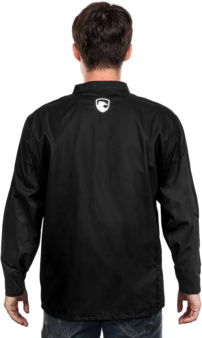 QeeLink Welding Jacket - Premium Flame Resistant (FR) Cotton Welding Clothes - Light Weight Welder Coat for Men & Women