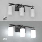 Aipsun Black Vintage Vanity Light, Bathroom Vanity Lighting Fixtures Industrial Vanity Light for Bathroom Black Wall Light Over Mirror(Exclude Bulb)