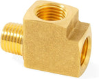 ChillWaves Brass Pipe Fitting, Barstock Male Run Tee 1/2" NPT Female x 1/2" NPT Female x 1/2" NPT Male Thread Adapter(1-PACK)