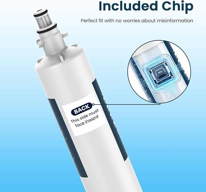 Crystala Filters Replacement for GE® RPWFE, RPWF (with CHIP) Refrigerator Water Filter, Compatible with WSG-4, WF277, GFE28GMKES, PFE28KBLTS, GYE22HMKES, DFE28JSKSS, GFE28GYNFS, GFD28GYNFS, 3 Pack