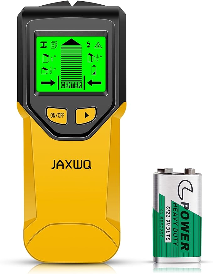 Stud Finder Wall Scanner - 5 in 1 Stud Finder Tool w/Microprocessor Chip and HD LCD Display, Stud Detector Beam Finders for the Center and Edge of Wood AC Wire Metal Studs Joist Pipe (Yellow Pear)
