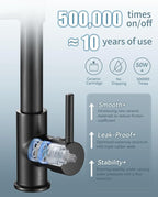 Kitchen Faucet, Black Kitchen Sink Faucets with Pull Down Sprayer, Single Handle Stainless Steel Faucets for Kitchen Sinks, Dual Function Spray Head, Farmhouse Kitchen Faucets