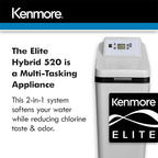 Kenmore Elite 520 Hybrid Water Softener & Whole House Filtration System – NSF-Certified 2-in-1 Softener + Filter – Great Tasting Drinking Water from Whole Home Softener
