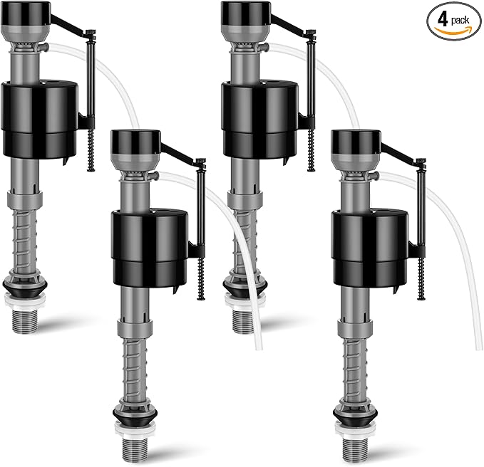 Lasnten 4 Pieces Toilet Fill Valve Toilet Tank Replacement Kit Valve Replacement Kit for Tank and Bowl Water Control