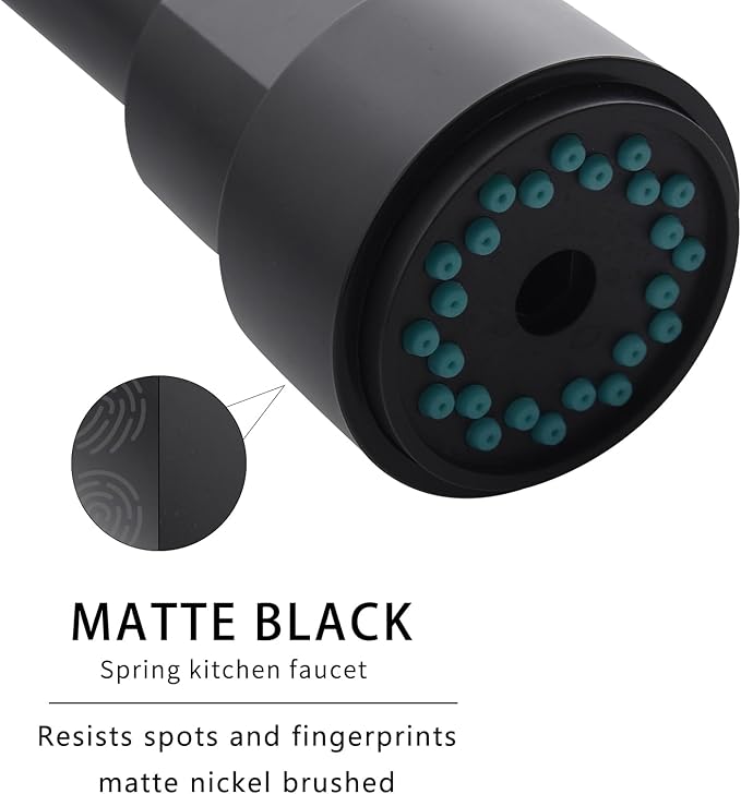 AIMADI Black Kitchen Faucet with Pull Down Sprayer, Commercial Single Handle High Pressure Kitchen Faucet Black with Deck Plate