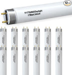 12 Pack 17W 24in T8 Bright White Fluorescent Tube, F17T8/865 6500K Daylight,2 Foot T8 Linear Fluorescent Lamp,Medium Bi-Pin (G13) Base,1350 Lumens