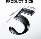 Jetec 10 Pcs House Numbers 3D Door Mailbox Numbers 0-9 Self Adhesive House Door Street Address Stickers for, Apartment, Office, Hotel Room, Mailbox Signs(5 x 3.15 Inches,Black)