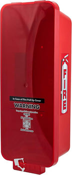PRO&Family Fire Extinguisher Cabinet Fire Extinguisher Box Outdoor Fire Cabinet Mounted Fire Extinguisher Cabinet Fire Extinguisher Cover (4, Red with Clear Pull-Cover, 10 lb)