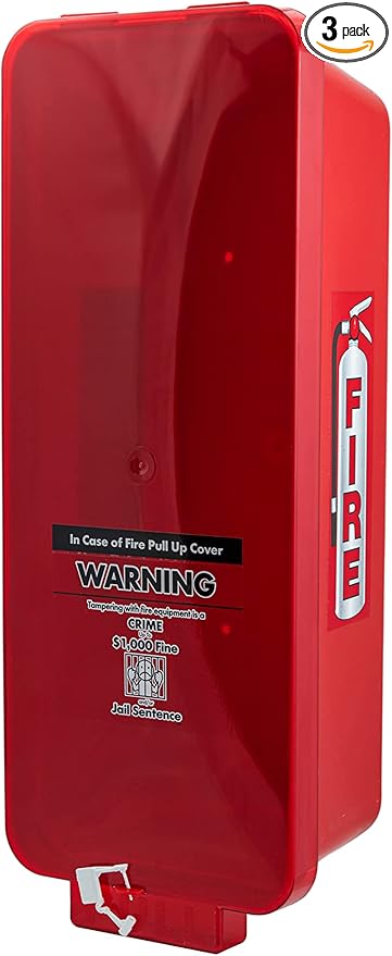 Fire Extinguisher Cabinet Fire Extinguisher Box Outdoor Fire Cabinet Mounted Fire Extinguisher Cabinet Fire Extinguisher Cover (Red with Clear Pull-Cover, Rx350, Plastic, 5 Pounds, 3, AKA1)