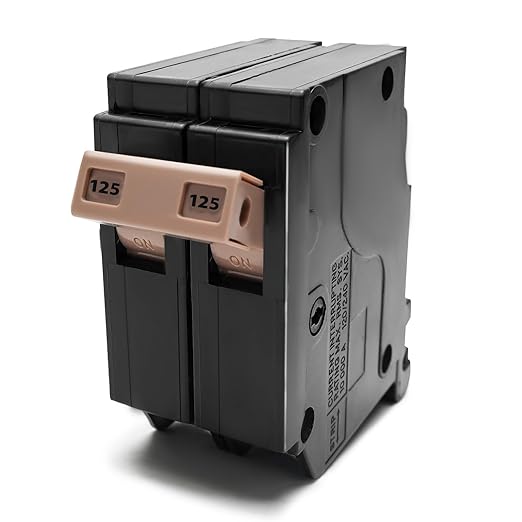 C2125 2-Pole 125-Amp Circuit Breaker, Type C3/4-In Plug-On Molded Case Circuit Breaker, Thermal Magnetic Protection, 10 KAIC, 120/240V, Fit for Cutler Hammer Load Centers fit for Eaton