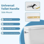 Universal Toilet Handle Replacement Kit Side Mount with 2-Inch Rubber Toilet Flapper, Toilet Tank Parts Compatible with Kohler, American Standard, TOTO, Mansfield, Angle Mount-Chrome