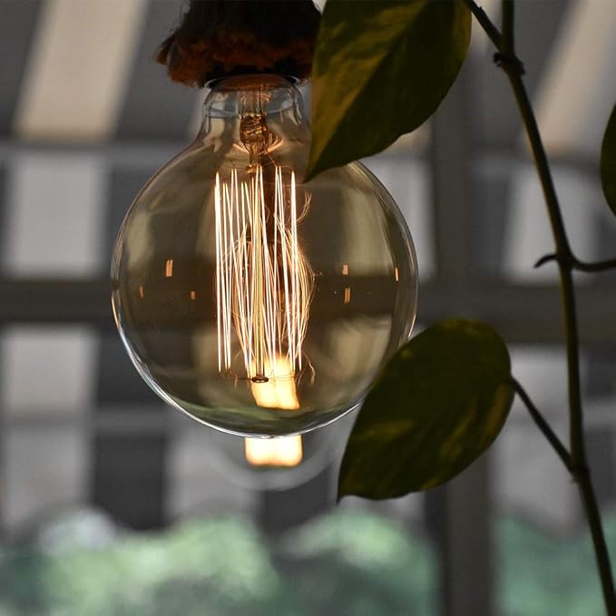 G25(G80) Globe Bulb Edison Light Bulbs, 60W Retro Incandescent Bulb, E26 Medium Base, 240 Lumens 2100K Warm White, Dimmable Home Light-4Pack