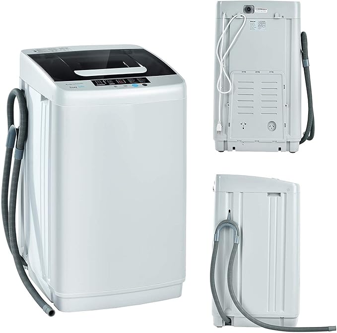 FUTADA Full Automatic Washing Machine, 2 in 1 Portable Laundry Washer, 8.8 Lbs Washer & Dryer Combo w/Built-in Barrel Light, LED Display, Energy Saving Top Load Washer for Camping, Apartment, Dorm