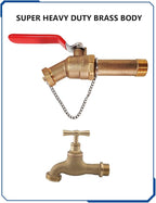 Water Heater Drain Valve 3/4"MIP X 3/4" Male GHT Connection to drain or Flush Hot Water Heater Faster and Easy Big Full Port (No Pb Brass,3 Inch Shank with Long Handle,Straight)