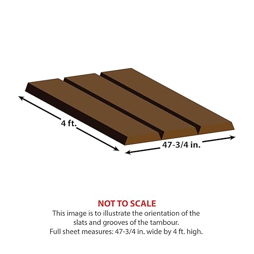 4ft x 4ft Unfinished Red Oak Veneer Tambour Wall Panel with 1" 30-Degree Groove Slats, Flexible & Customizable