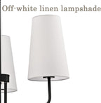 3-Light Black Metal Chandelier with Fabric Shade Adjustable Height Pendant Light for Kithchen,Hallway,Dining Room,Kitchen,Bar