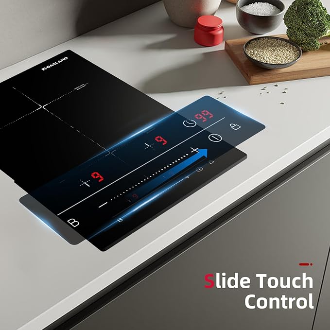 GASLAND Induction Cooktop 2 Burner, 3500W Built-in Induction Stovetop with Booster and Timer, 240V Electric Stove, 9 Power Levels, Slide Touch Control, Child Safety Lock