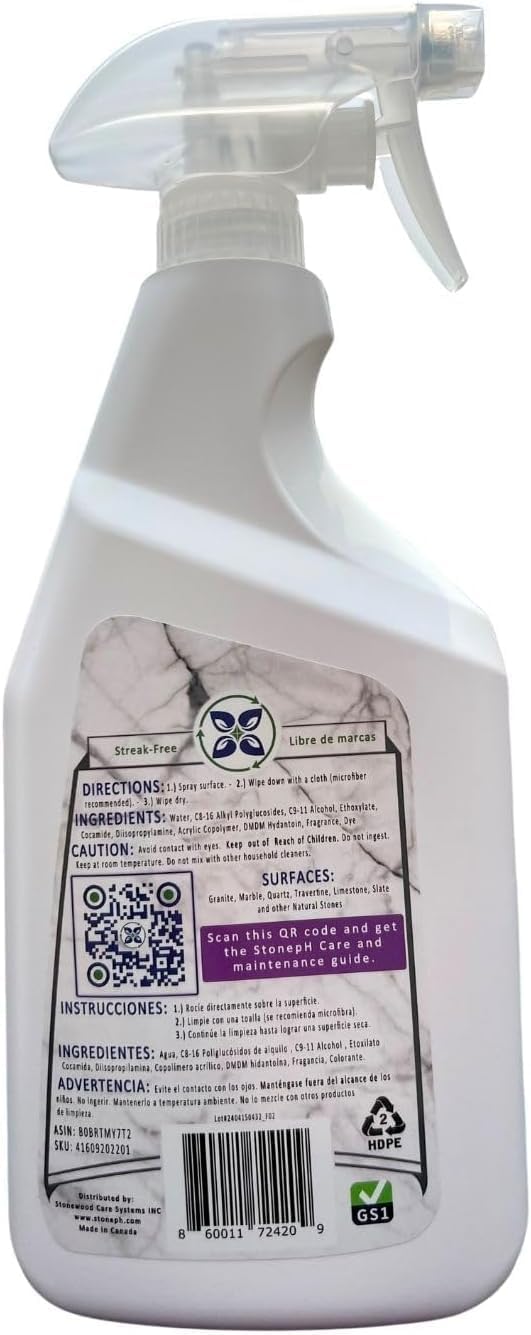 Natural Stone Cleaner - Limestone, Slate & Travertine Cleaner - Natural Stone Shower Cleaner For Marble - Concentrated PH Neutral Floor Cleaner Lavender (25 Fl. Oz)