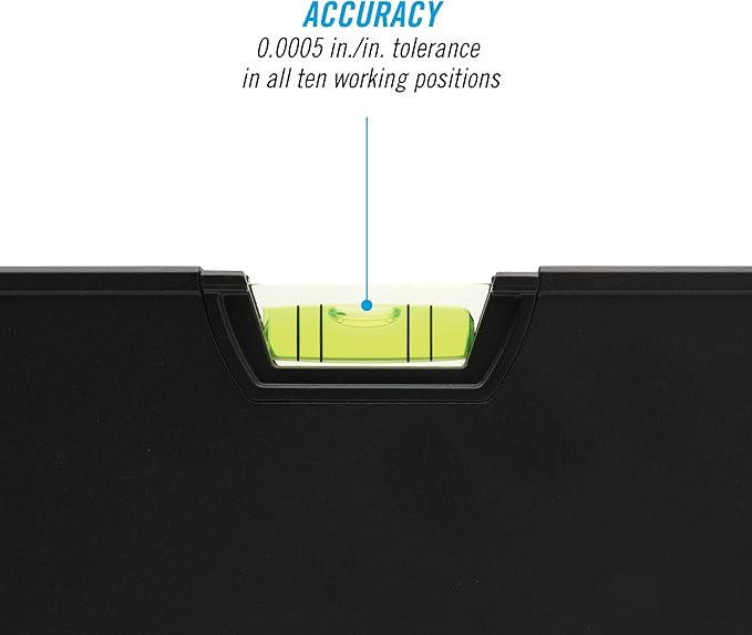 CHANNELLOCK 48-Inch, Professional-Grade Magnetic Aluminum Box Level with Solid Block Acrylic Vials, 5200-0048M