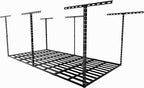 SunsGrove 4x8 Overhead Garage Storage Rack Organization, Adjustable Ceiling Mounted Storage Racks, 800LBS Weight Capacity, 22"-40" Ceiling Dropdown, Black
