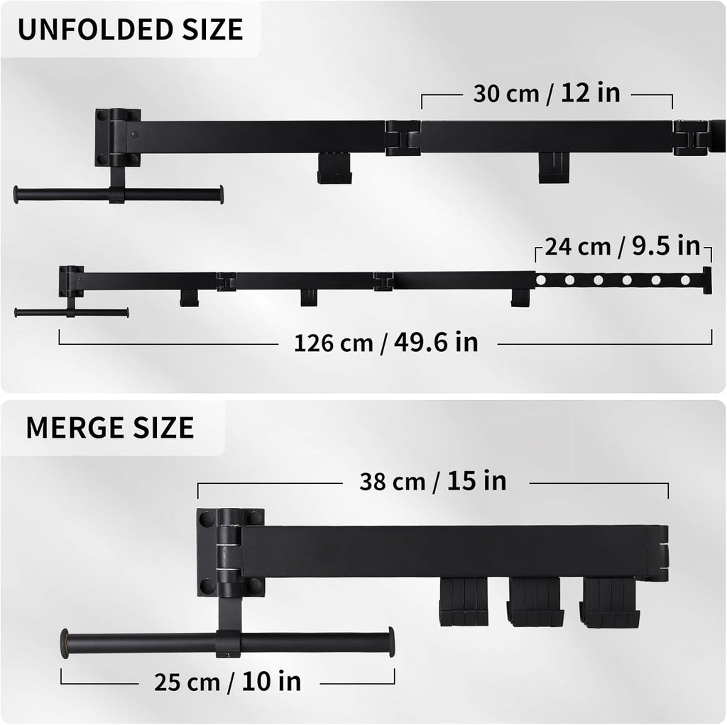 Wall Mounted Clothes Drying Rack,Drying Rack Clothing Wall Mount with Foldable Features(Tri-Fold),Space Saver,Wall Mounted Drying Rack for Laundry Balcony Bathroom (Black)