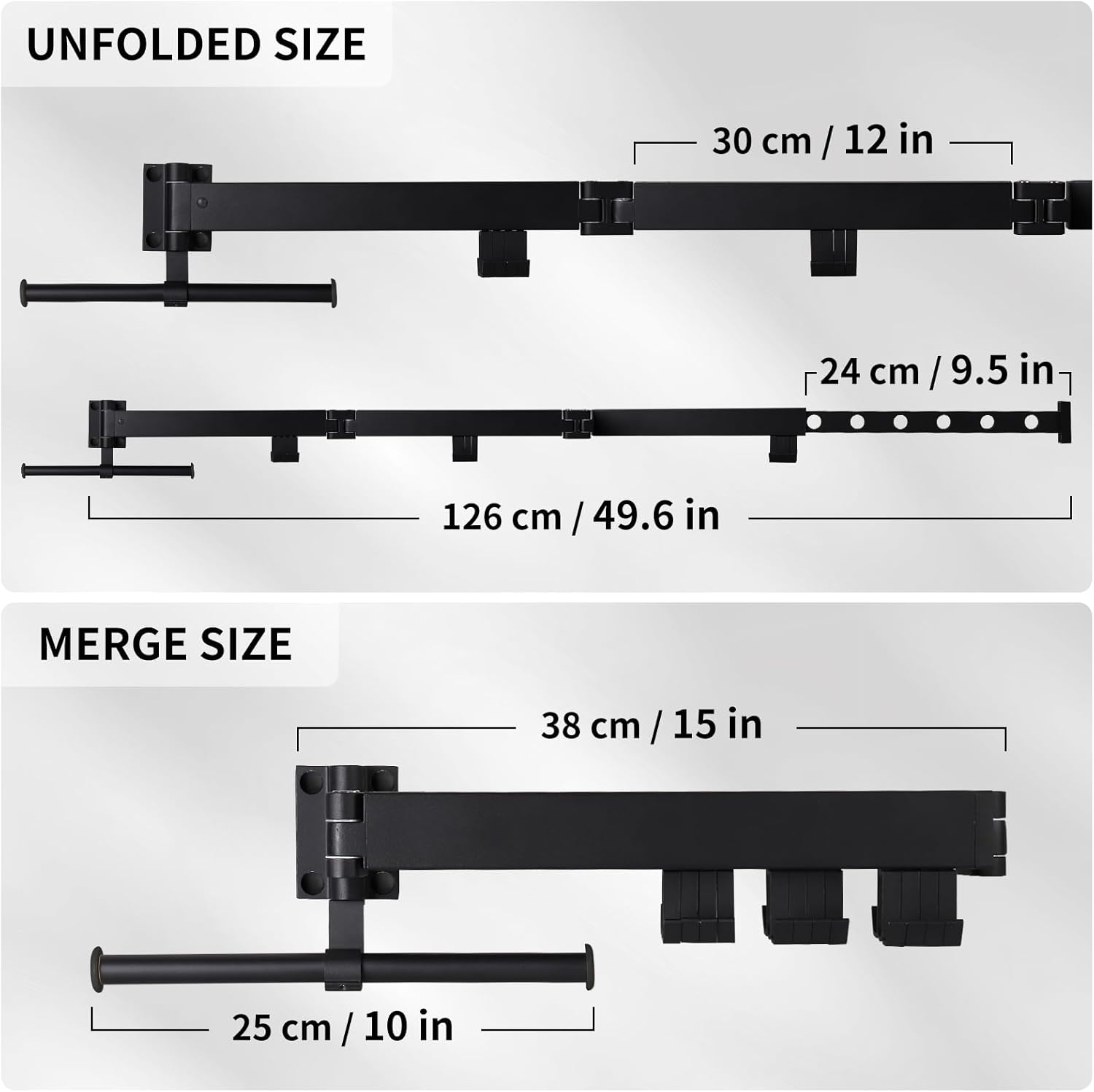 Wall Mounted Clothes Drying Rack,Drying Rack Clothing Wall Mount with Foldable Features(Tri-Fold),Space Saver,Wall Mounted Drying Rack for Laundry Balcony Bathroom (Black)