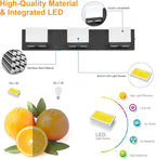 SineRise LED Modern Bathroom Vanity Light Fixtures (3-Light, 24-Inch,6000K), Matte Black Modern Acrylic Bathroom Wall Lighting Fixtures Over Mirror