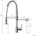 MENATT Commercial 3 in 1 Kitchen Faucet with Drinking Water Faucet, Pull-Down Single Handle Filter Kitchen Sink Tap for Water Filtration System, Brushed Nickel(Without Water Filtration Device)