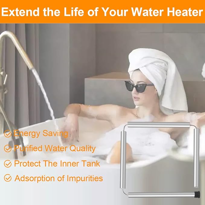 42'' Flexible Magnesium Anode Rod for Hot Water Heater Compatible with Rheem Reliance Richmond GE KenmoreTanks 3/4" NPT Thread 0.8'' Diameter Home Water Tank Anode Rod