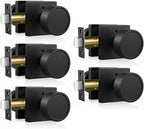 Haidms Black Interior Door Knobs, Zinc-Alloy Heavy Duty Round Matte Black Privacy Door Knobs Interior for Bedroom Modern Bathroom Door Lock Bulk(5 Pack)