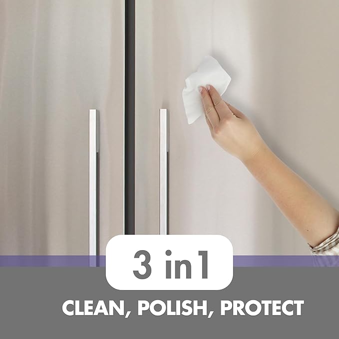 Swanky Stainless Steel Cleaner Wipes Bundle - Grime & Grease Remover Kitchen Cleaning Supplies - Clean & Shine for Stove, Refrigerator, Sink, Oven & Appliances - Soft Wipes (30 Ct) & Canister (50 Ct)