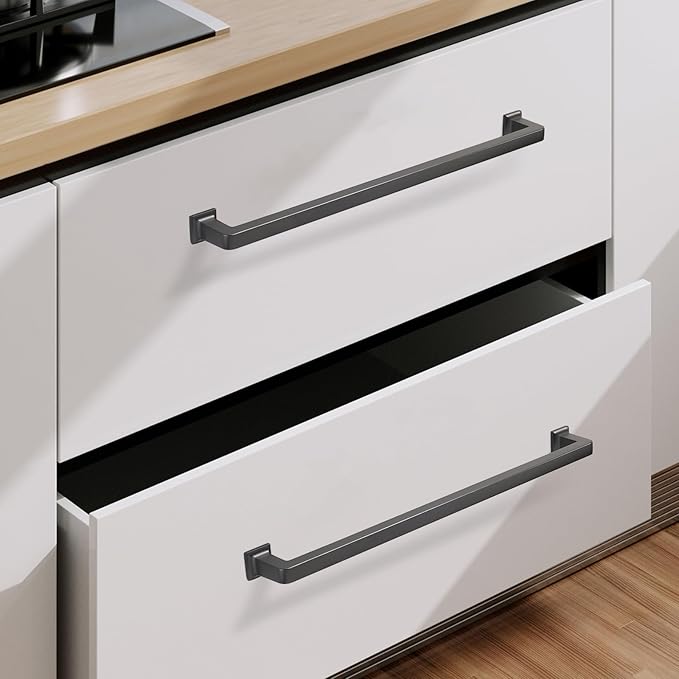 COTYKILEY 10 Pack 12.6 Inch(320mm) Matte Black Kitchen Cabinet Handles Cabinet Pulls Cabinet Door Handles Kitchen Cabinet Hardware Cupboard Drawer Pulls Dresser Handles