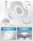 Sunco 24 Pack Retrofit LED Recessed Lighting 6 Inch, Downlight Can Lights for Ceiling, 1050 LM, 2700K/3000K/3500K/4000K/5000K, Dimmable, Baffle Trim, 13W=75W, 50000 Lifetime Hours, Damp Rated UL