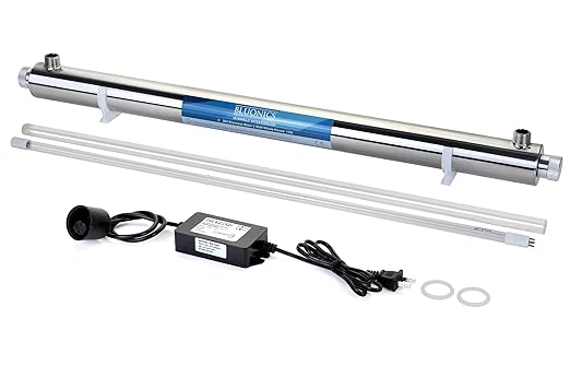 55W UV Ultraviolet Light Plus Sediment and Carbon Well Water Filter Purifier System for Rust, Iron, Sand, Dirt, Sediment Bad Taste/Odor.12 GPM UV System and 2 Heavy Duty Housings Size 4.5"x10"