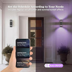 KIZON Smart Outdoor Wall Light, Modern RGBCW Sconce Color Changing, Dimmable Up and Down Lights Black Outdoor Light Fixture App Control with Remote Compatible with Alexa Google Assistant, ETL Listed